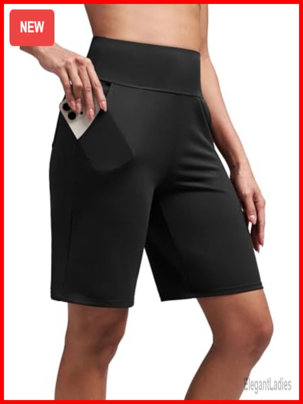 Women's Bermuda Shorts High Waisted Quick Dry with Pockets